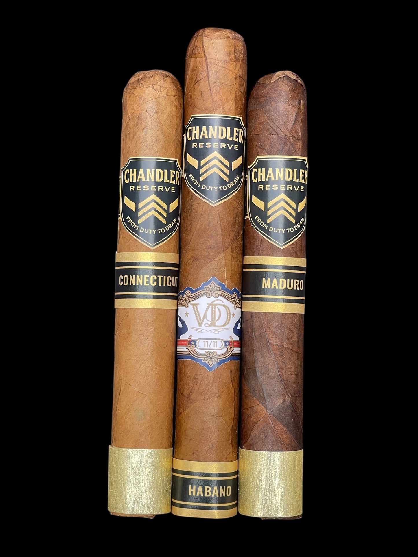 Chandler Reserve Connecticut, Maduro, Habano 3 pack sampler $30